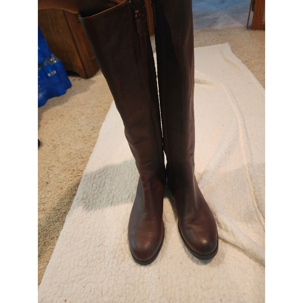 Cole Haan Isabell Brown Leather Stretch Back Tall Riding Boots Womens Size 7.5 B